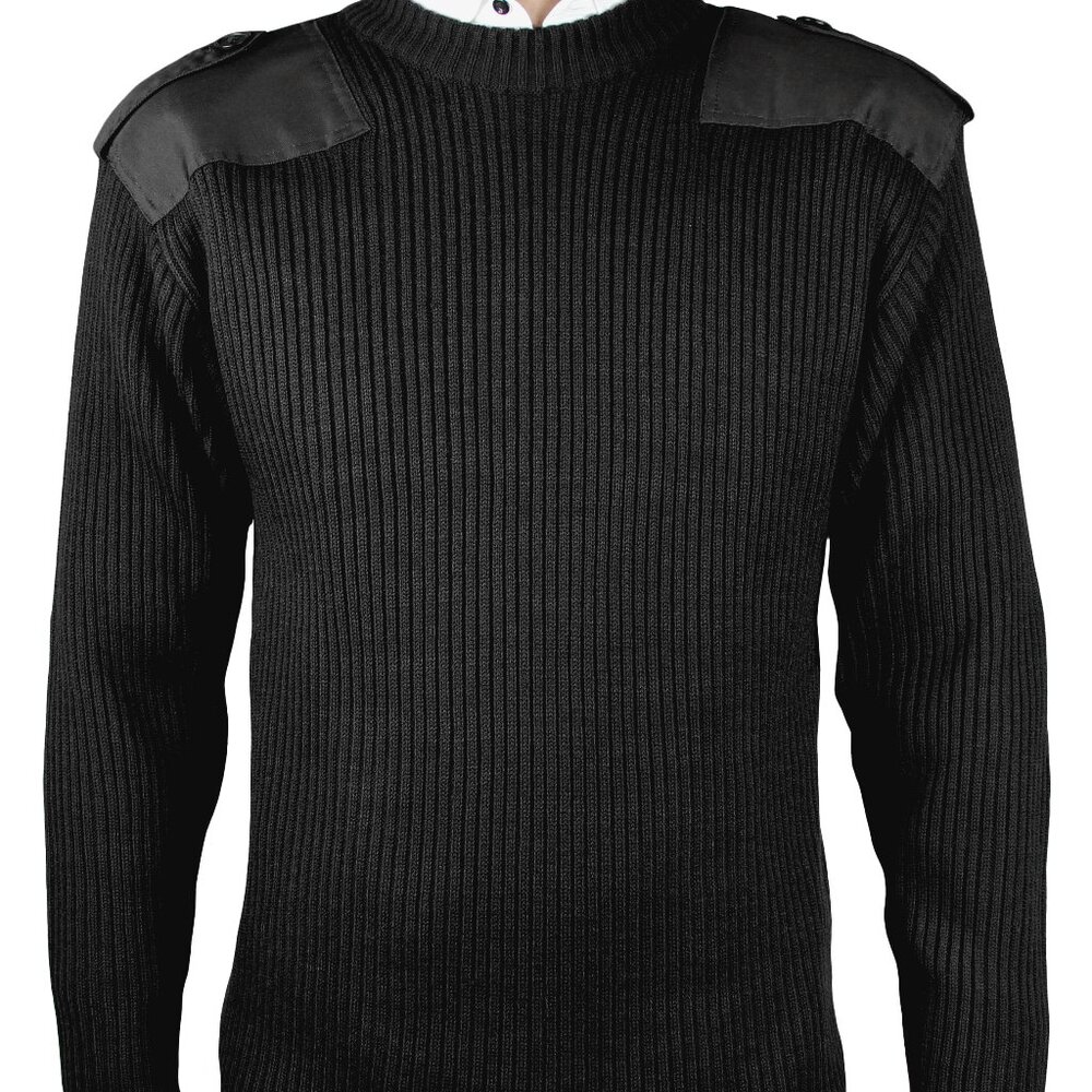 Crew Neck Army Sweater, Black